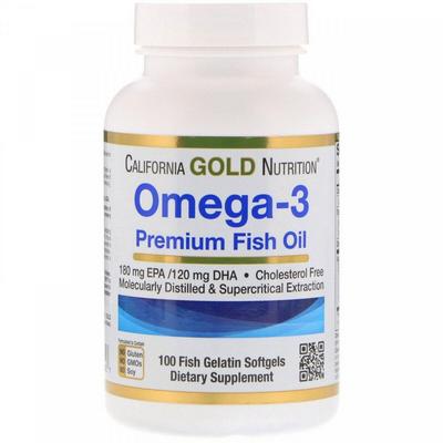 California Gold Nutrition Omega-3 Premium Fish Oil 100 капсул
