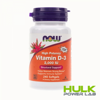 NOW Vitamin D-3 2,000 IU 240 Softgels