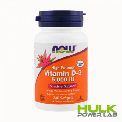 NOW Vitamin D-3 5,000 IU 240 Softgels