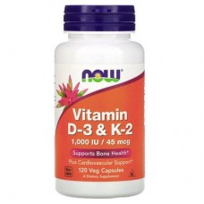Now Foods Vitamin D3 & K-2 120 капсул 