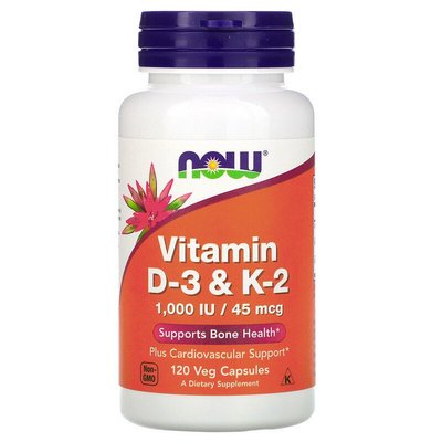 Now Foods Vitamin D3 & K-2 120 капсул 