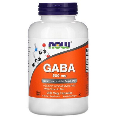 NOW GABA 500 mg 200 капсул