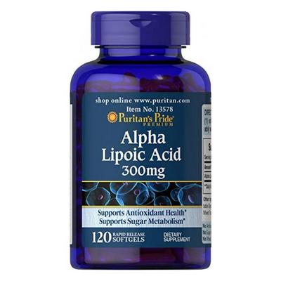 Puritan's Pride Alpha Lipoic Acid 300 мг 60 капсул 